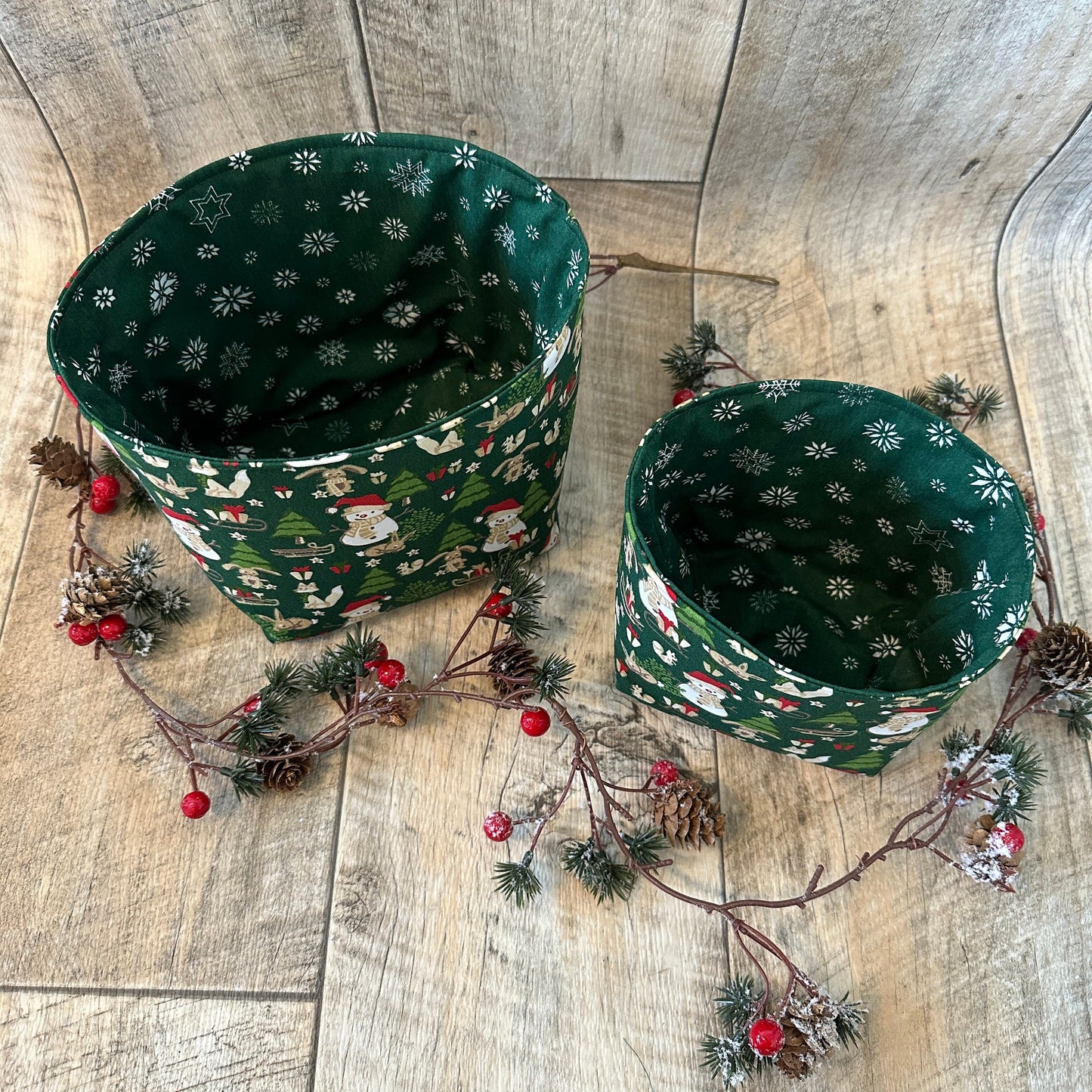 Utensilo / Stoffkorb / Hase / Kaninchen / Weihnachten / Nikolaus / Schneemann / Winter / Schneeflocke / Wald / Geschenk