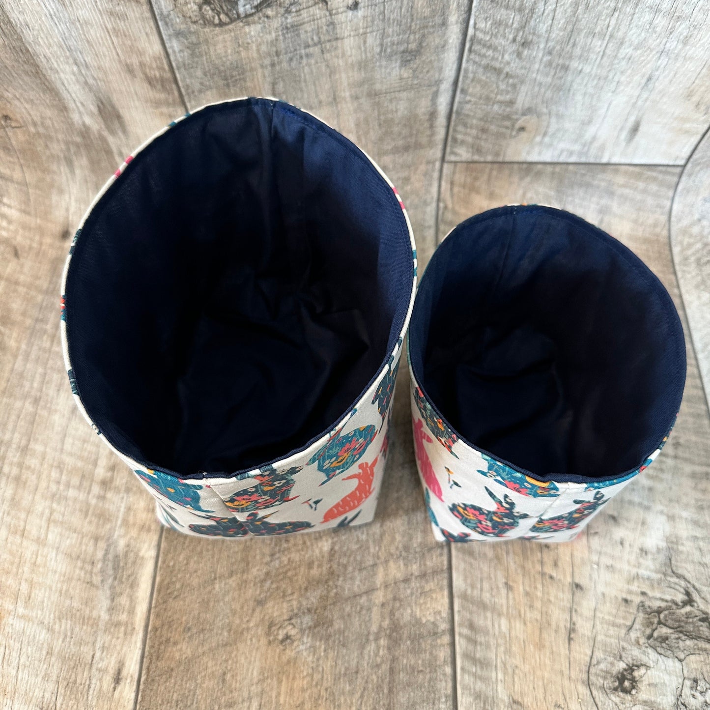 Utensilo / Stoffkorb / Hase / Kaninchen / Blumen / Natur / Pink / Blau / Grün