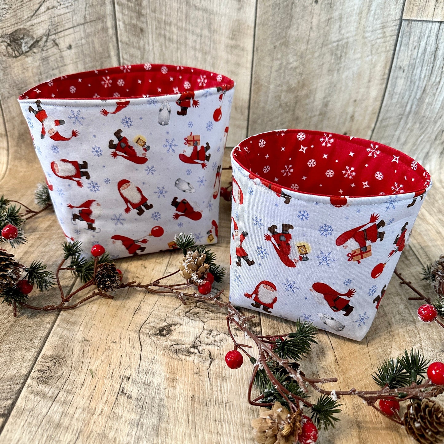 Utensilo / Stoffkorb / Hase / Kaninchen  / Weihnachten / Nikolaus / Wichtel / Winter / Schneeflocke / Geschenk