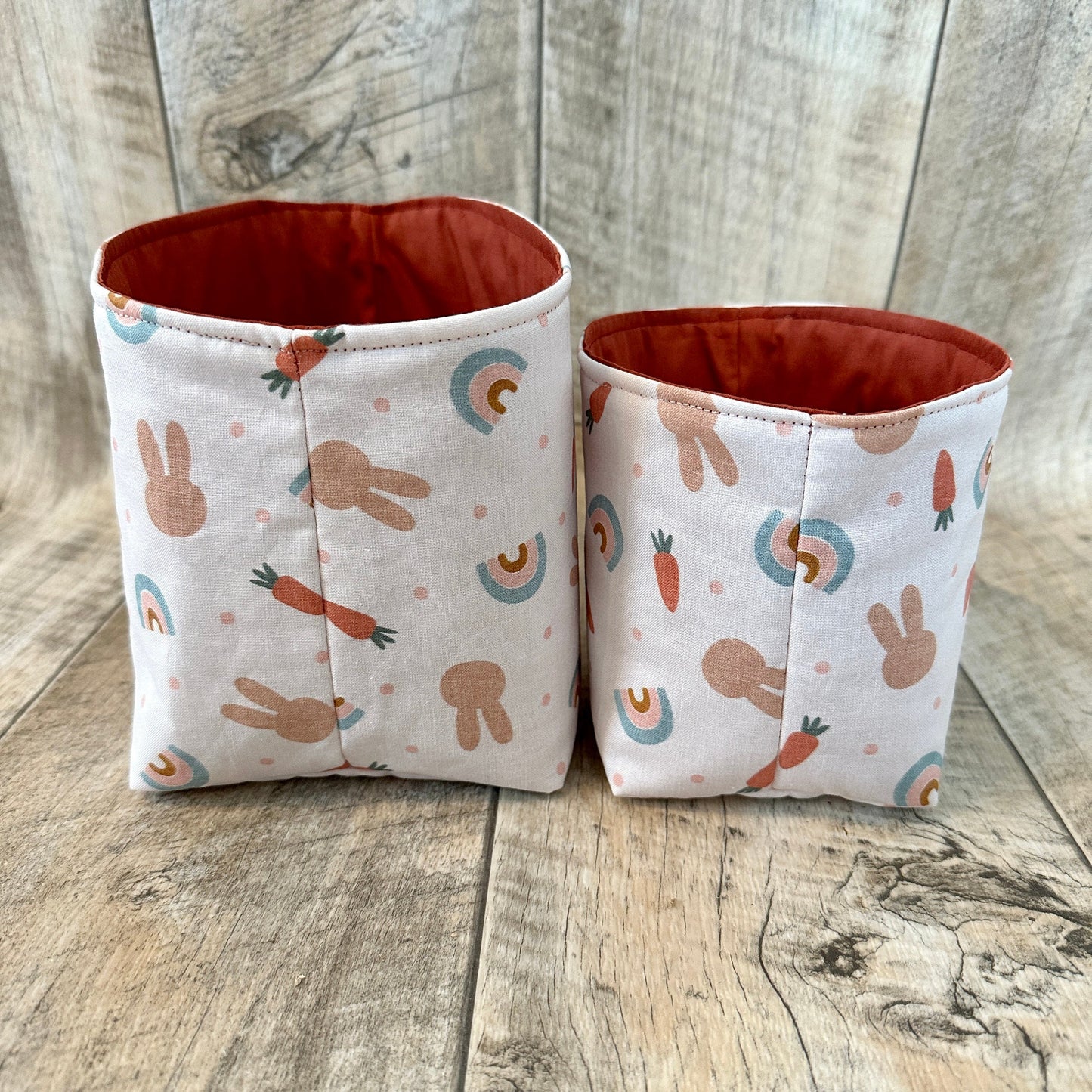 Utensilo / Stoffkorb / Hase / Kaninchen / Karotte / Möhre / Regenbogen / natur / Geschenkkorb