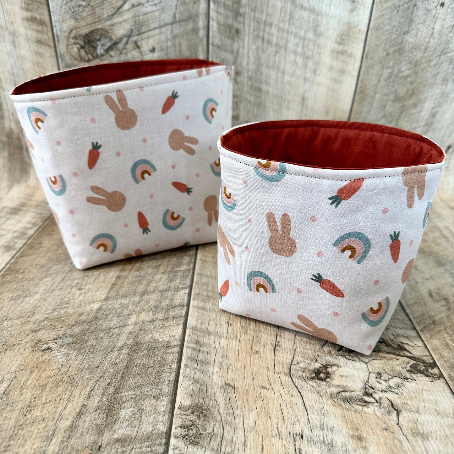 Utensilo / Stoffkorb / Hase / Kaninchen / Karotte / Möhre / Regenbogen / natur / Geschenkkorb