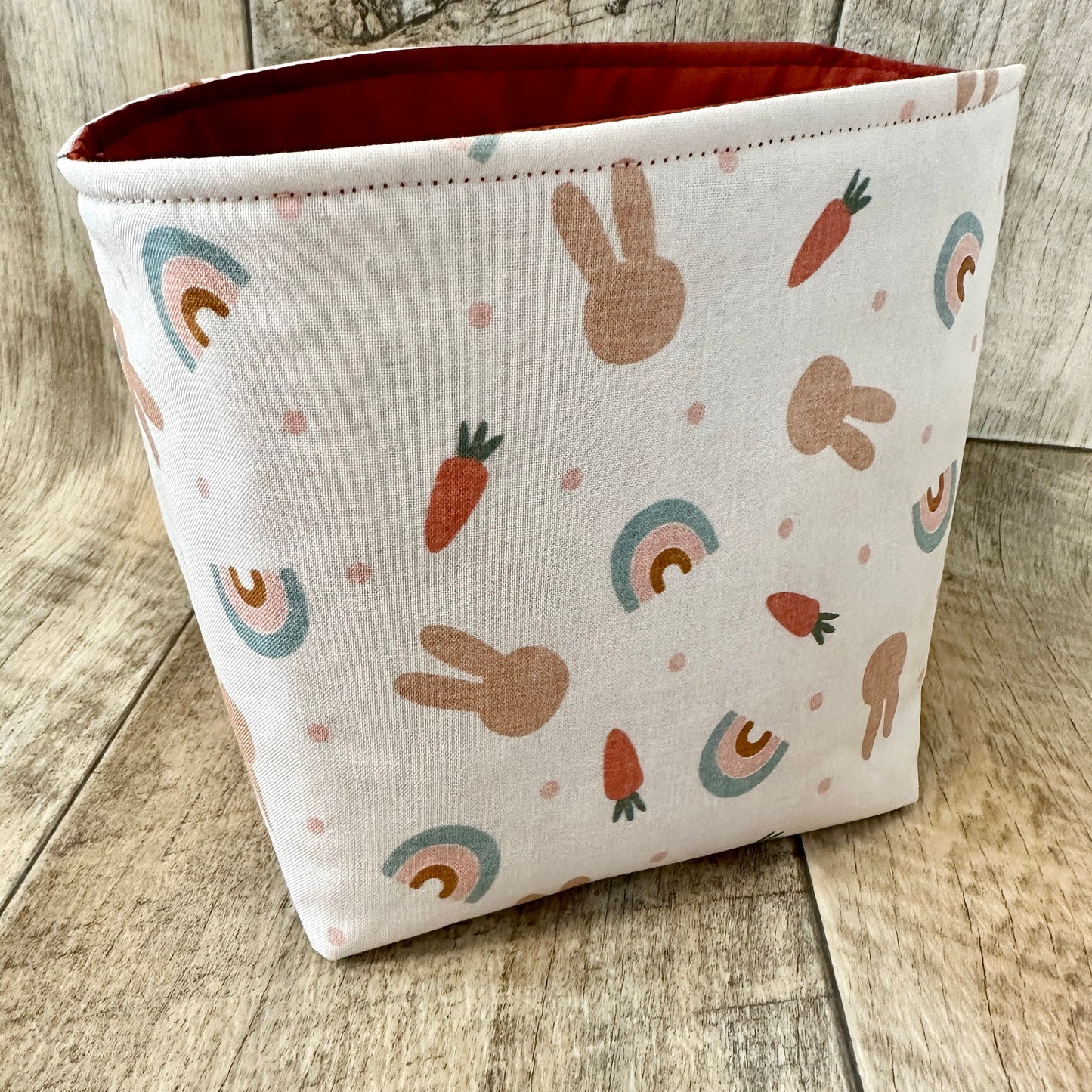 Utensilo / Stoffkorb / Hase / Kaninchen / Karotte / Möhre / Regenbogen / natur / Geschenkkorb