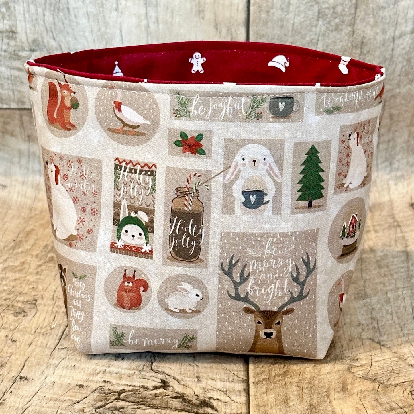 Utensilo / Stoffkorb / Hase / Kaninchen  / Weihnachten / Nikolaus / Winter / Eichhörnchen / Geschenk / Eisbär / Korb
