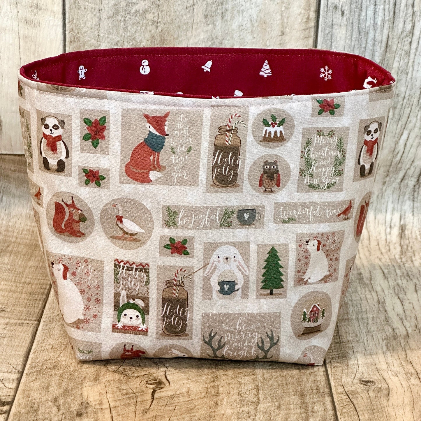 Utensilo / Stoffkorb / Hase / Kaninchen  / Weihnachten / Nikolaus / Winter / Eichhörnchen / Geschenk / Eisbär / Korb