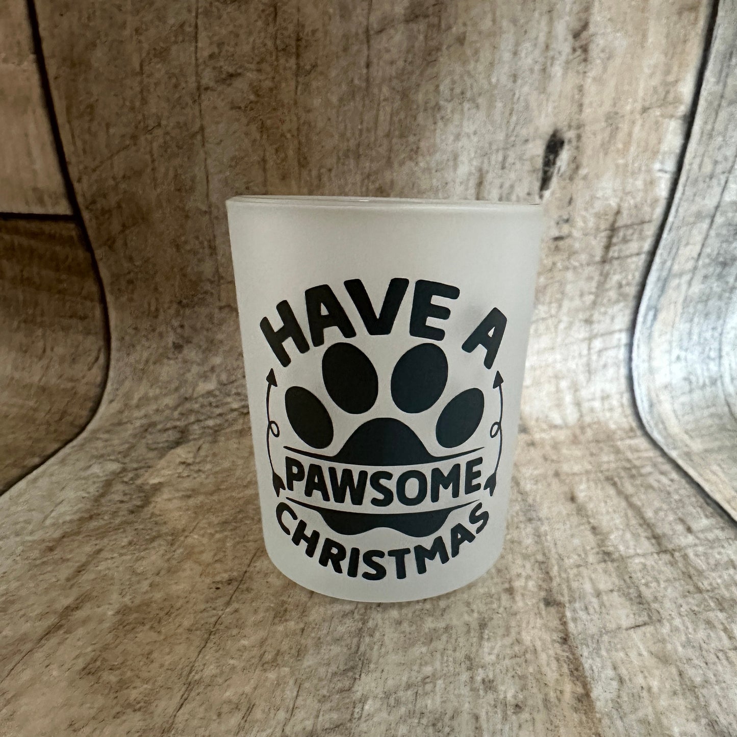 Teelichtglas Weihnachten „Katze & Hund“