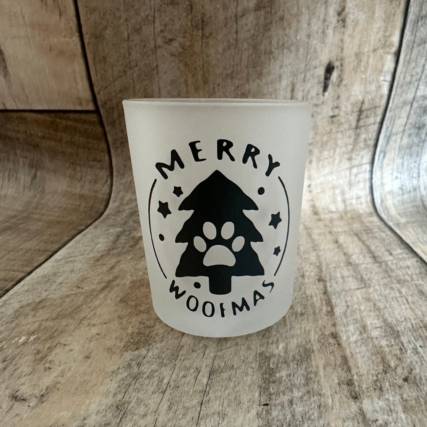 Teelichtglas Weihnachten „Katze & Hund“