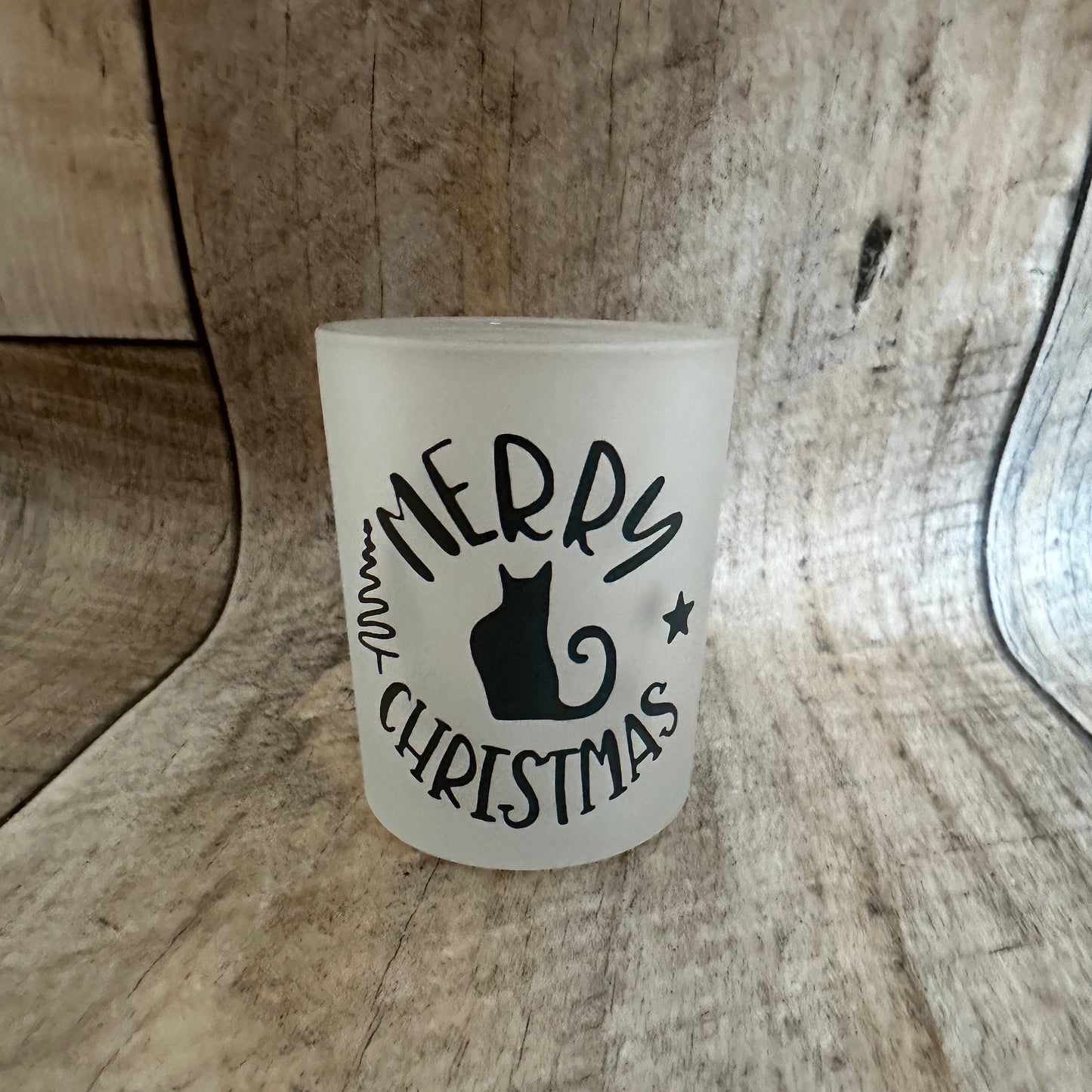 Teelichtglas Weihnachten „Katze & Hund“