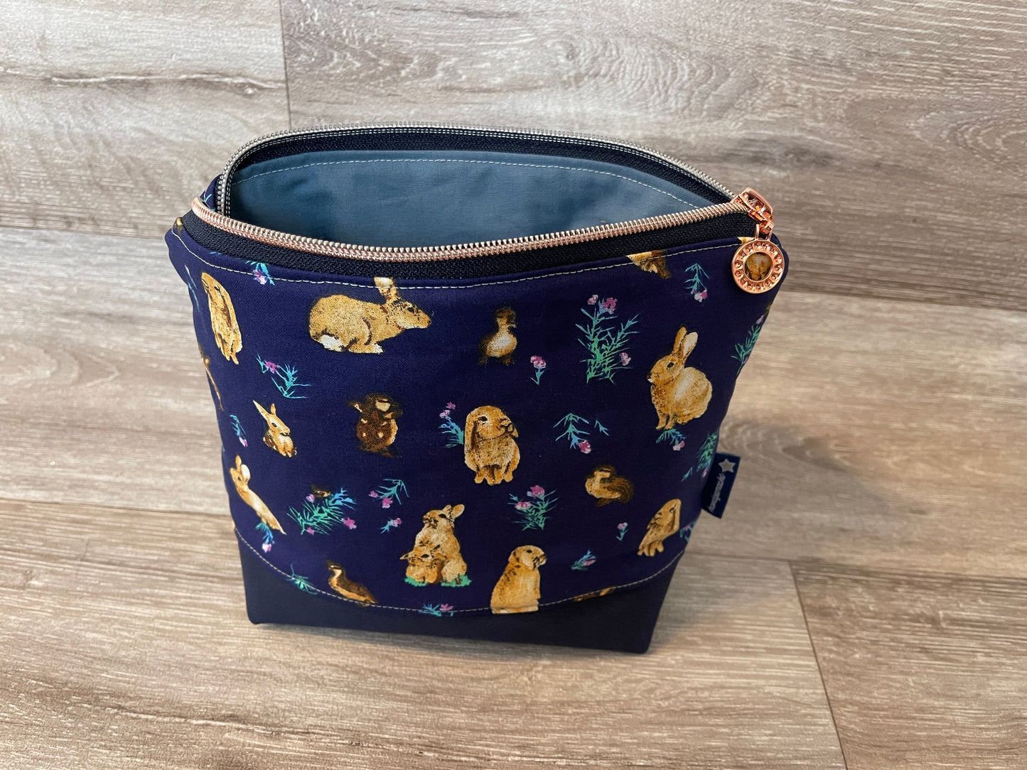 Kosmetiktasche "Kaninchen blau groß"
