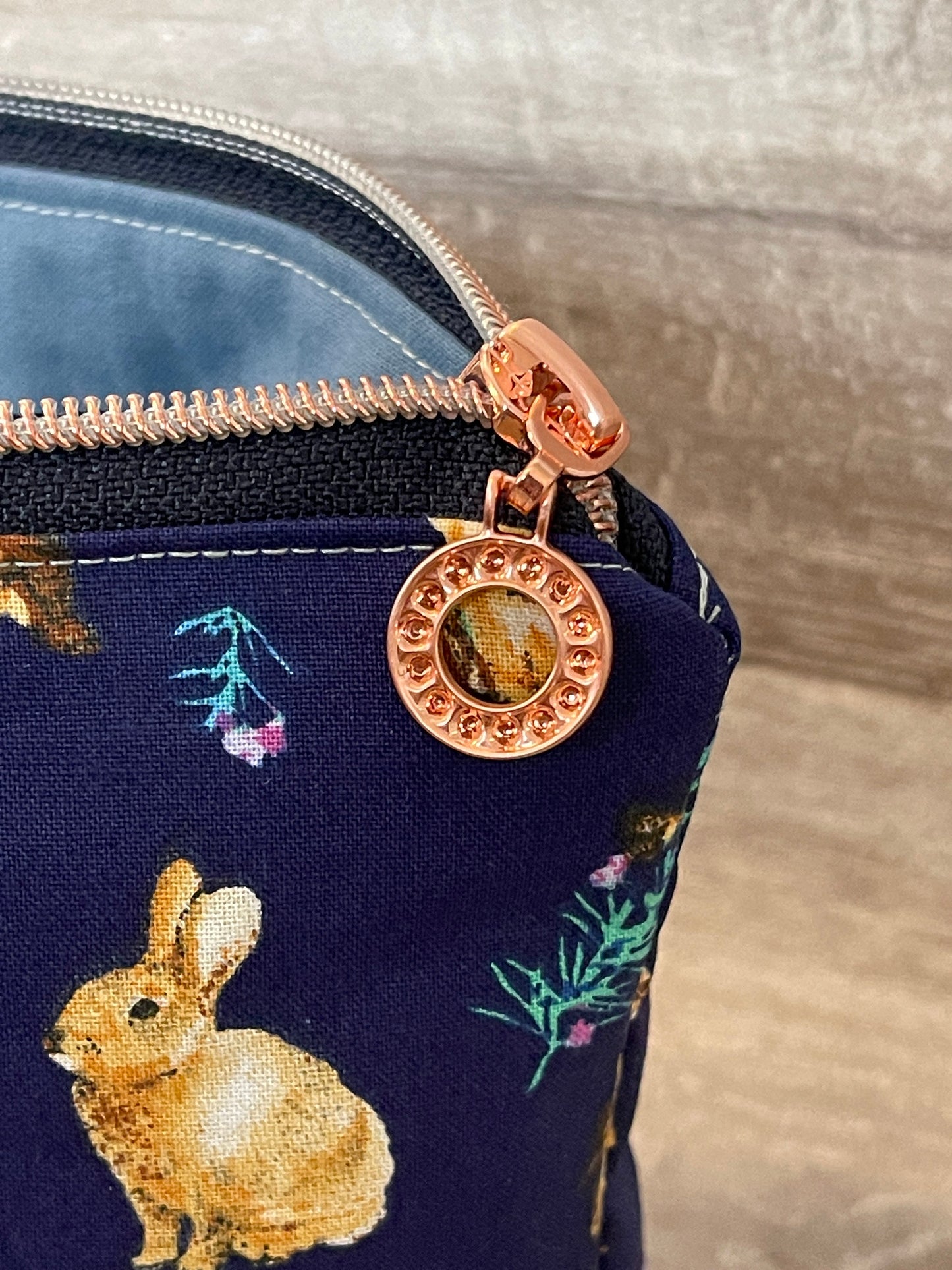 Kosmetiktasche "Kaninchen blau groß"