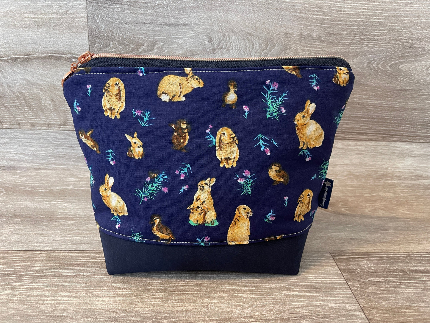 Kosmetiktasche "Kaninchen blau groß"