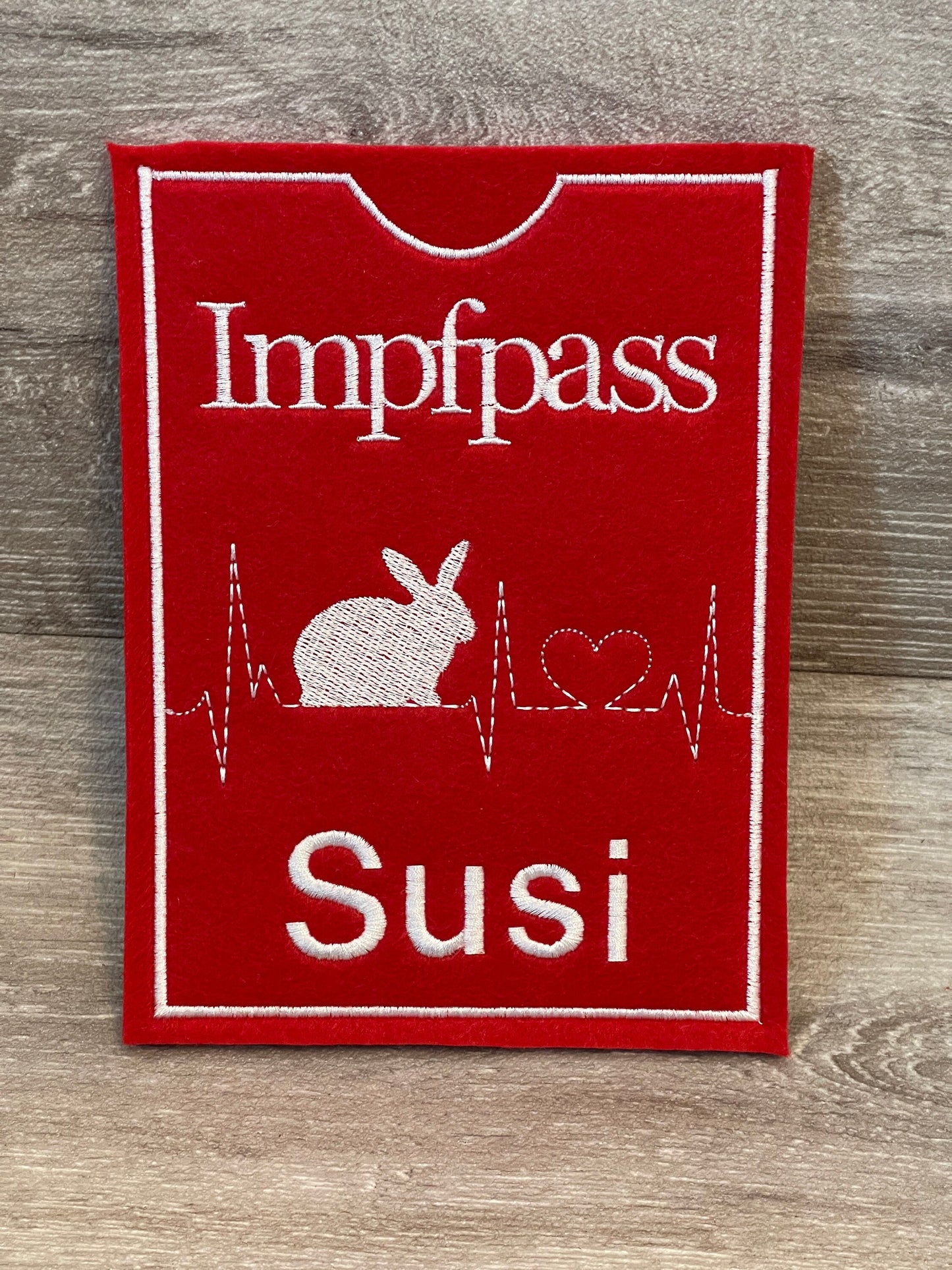 Impfausweishülle „Kaninchen Herzlinie“