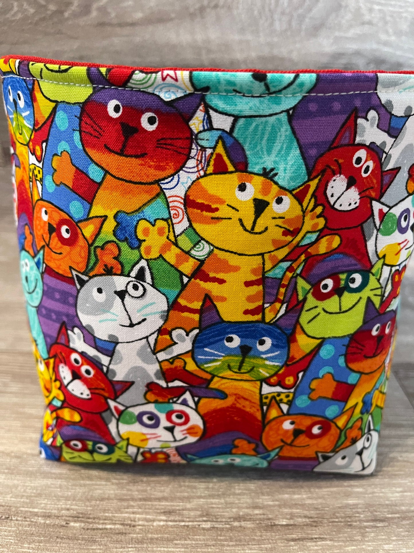 Stoffkörbchen "Bunte Katzen"