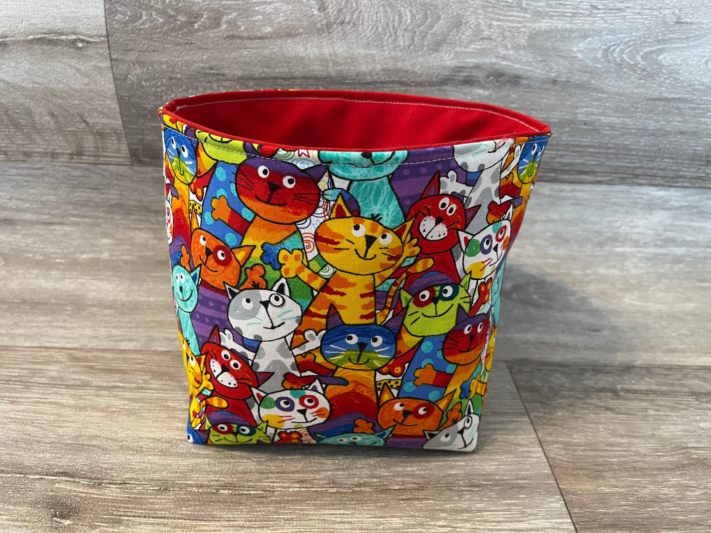 Stoffkörbchen "Bunte Katzen"