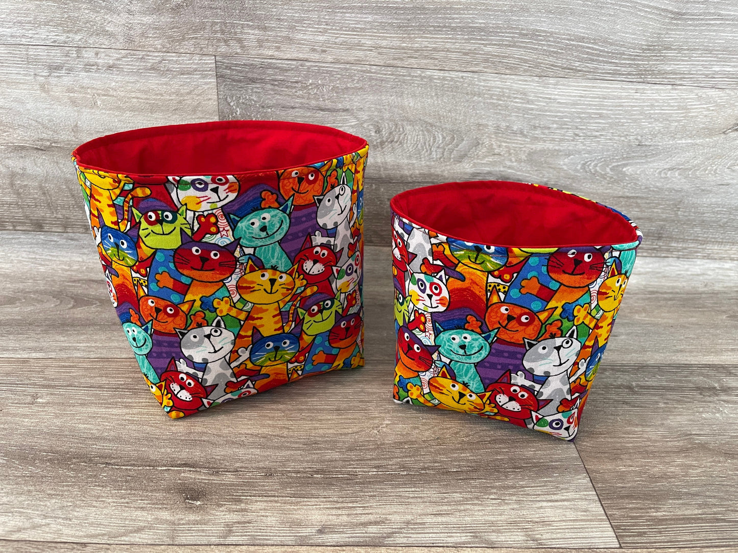Stoffkörbchen "Bunte Katzen"