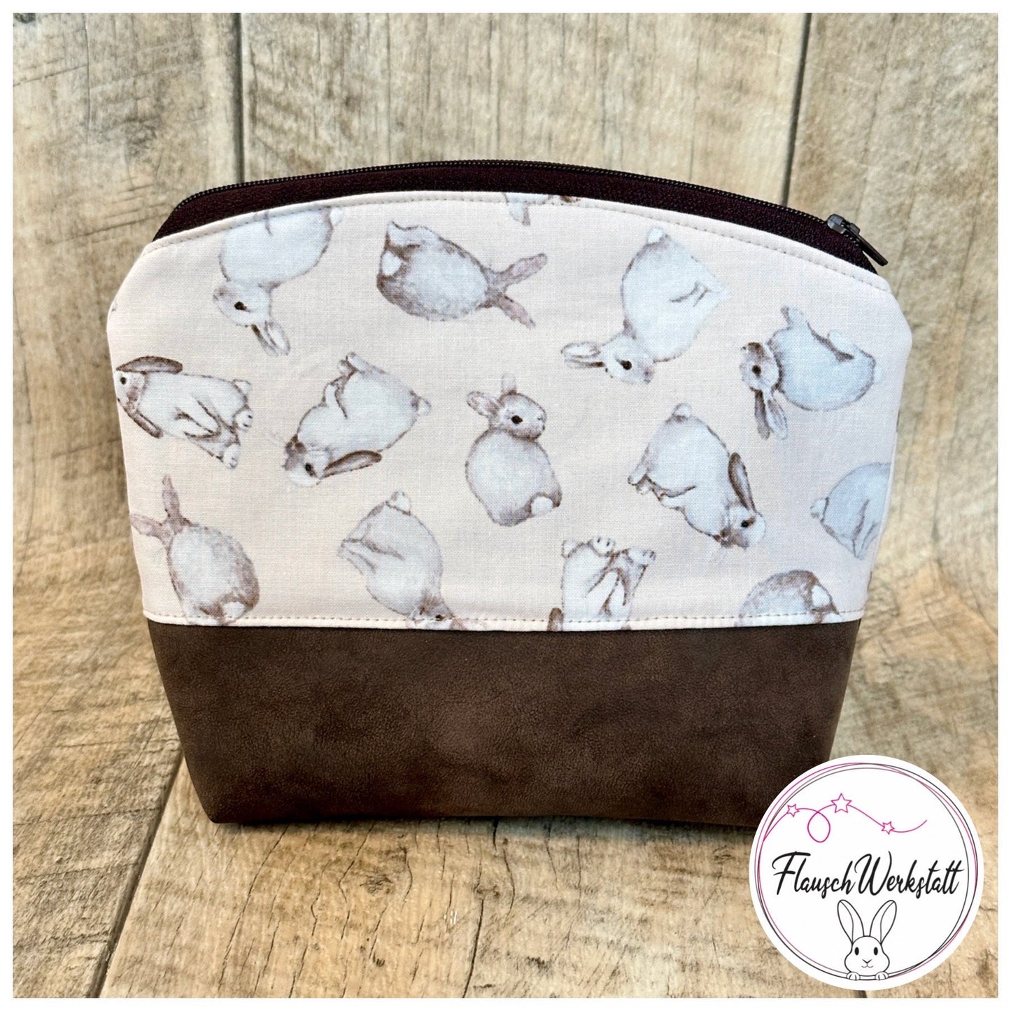 Kosmetiktasche "Kaninchen Braun"